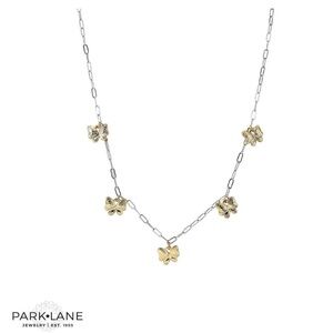 Flutter Park Lane Elegant Gold and Silver Butterfly Necklace